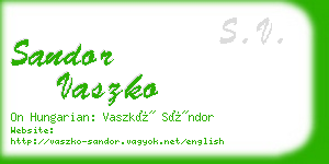 sandor vaszko business card